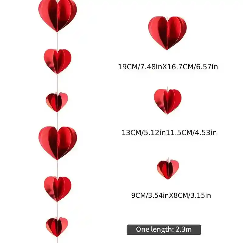 Guirnalda Corazones 3d