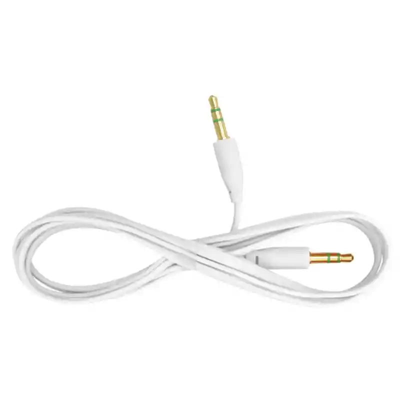 Cable Auxiliar Blanco 1 Metro – Jack 3.5 Mm A 3.5 Mm Estéreo