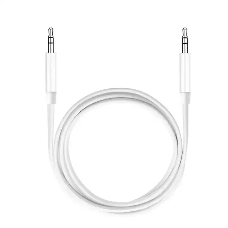Cable Auxiliar Blanco 1 Metro – Jack 3.5 Mm A 3.5 Mm Estéreo