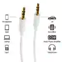Cable Auxiliar Blanco 1 Metro – Jack 3.5 Mm A 3.5 Mm Estéreo