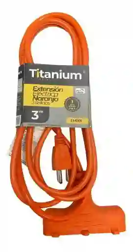 Extension Electrica Naranja, 3 Mts, Titanium