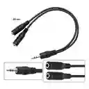 Cable Divisor De Audio 3.5 Mm Estéreo – 1 Macho A 2 Hembras (20 Cm)