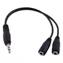 Cable Divisor De Audio 3.5 Mm Estéreo – 1 Macho A 2 Hembras (20 Cm)