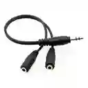 Cable Divisor De Audio 3.5 Mm Estéreo – 1 Macho A 2 Hembras (20 Cm)
