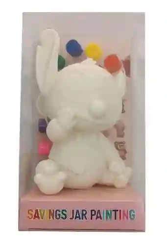 🎨 Alcancía Para Pintar – Figura Stitch De Cerámica Con Pinturas Y Pincel 🐾