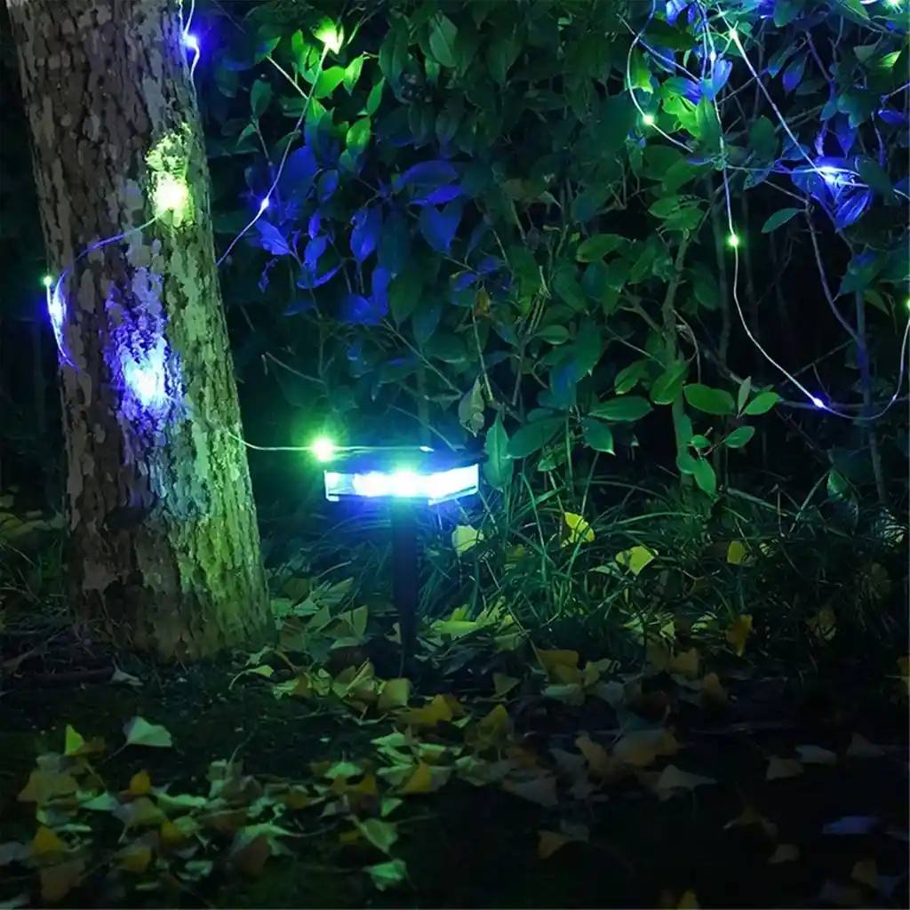 Lámpara Solar Con Extensión De Luces Rgb 8 Metros