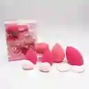 Kit Esponjas, Puffs Y Brocha Para Maquillaje. 9 Piezas