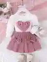 Conjunto Para Bebé Vestido 6-9 M Estampado De Corazón Y Falda