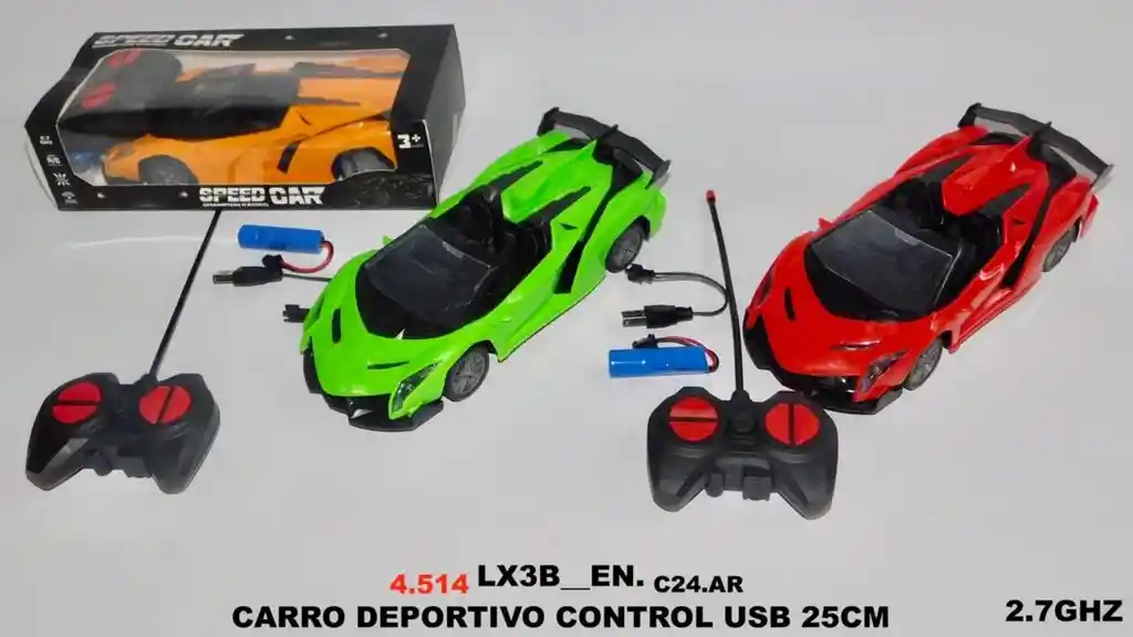 Carro Descapotado Sport Pilas Recargables Luz Control Remoto