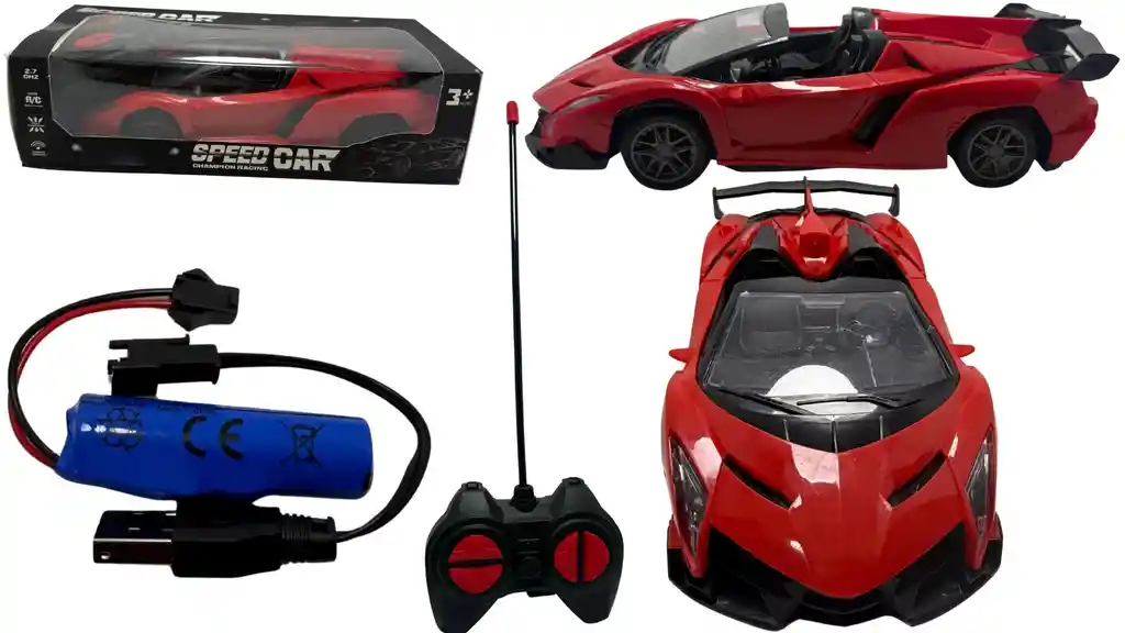 Carro Descapotado Sport Pilas Recargables Luz Control Remoto