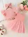 Conjunto Vestido Bebe Niña 9-12m Rosa Boda Cortejo Chaqueta