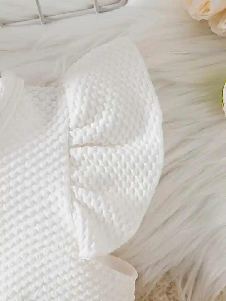 Conjunto Vestido Bebe Niña 9-12m Blanco Bautizo Cortejo Chaqueta