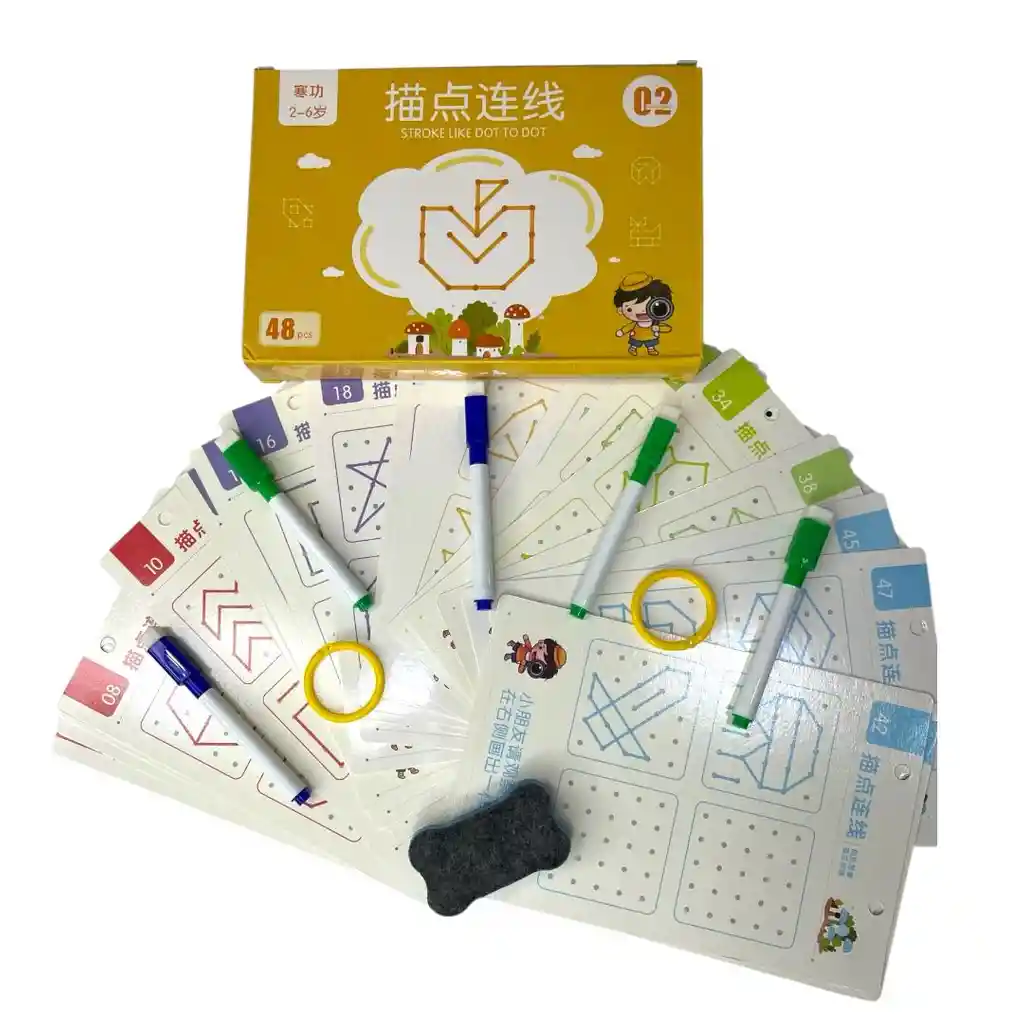 Libro Niños Aprendizaje 48 Piezas De Trazos Tomo 2