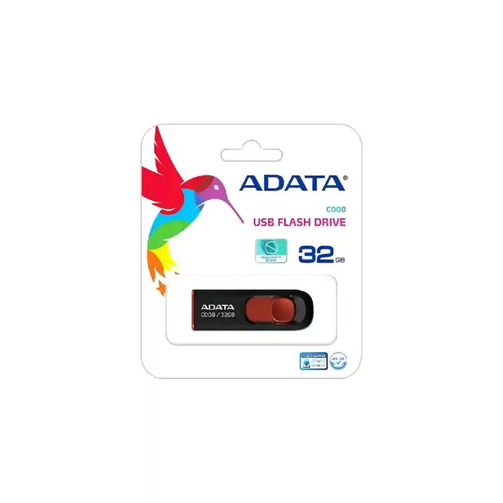 Memoria Usb Adata 2.0 C008 Retráctil 32gb - Negra