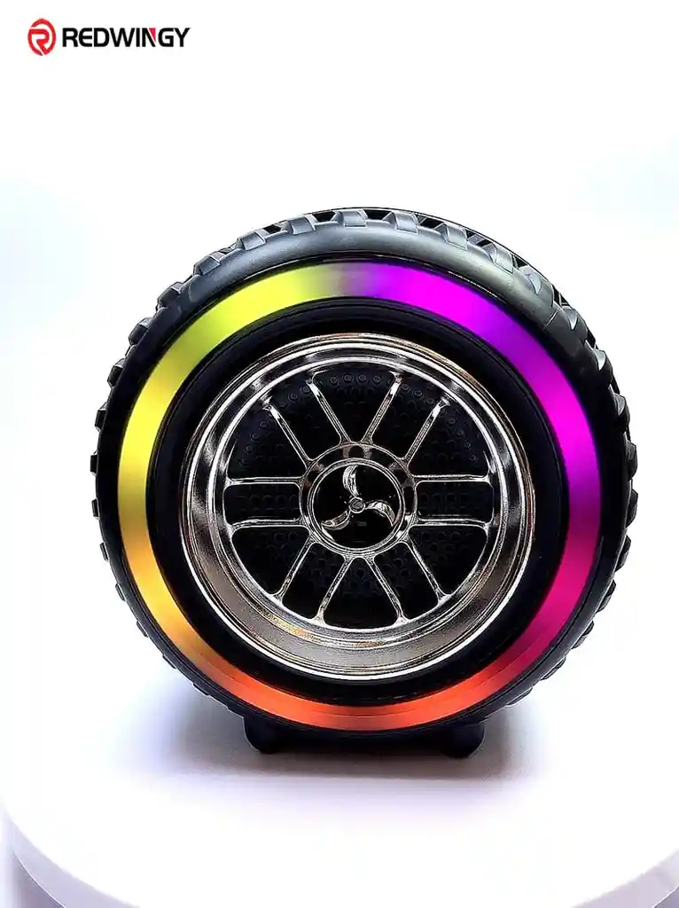 Parlante Bluetooth Forma De Llanta G2389 Con Luces Rgb