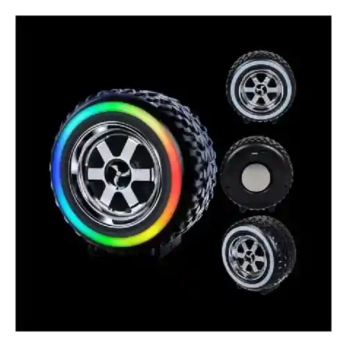 Parlante Bluetooth Forma De Llanta G2389 Con Luces Rgb