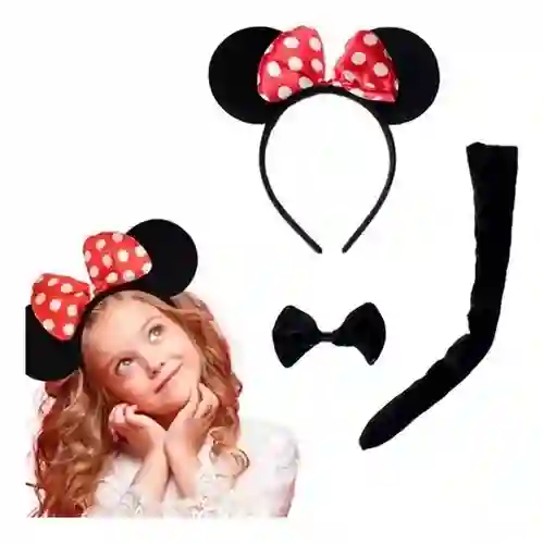 Set Infantil De Disfraz Minnie Mouse –3 Piezas Halloween