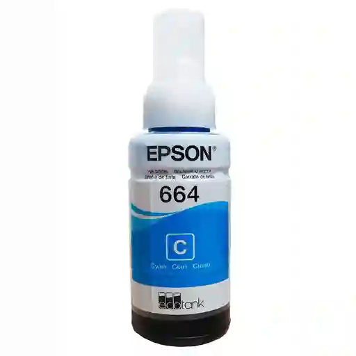 Tinta Epson T664 Cian Para Impresoras Ecotank L110 L200 L300 L380 L395 L455 L495