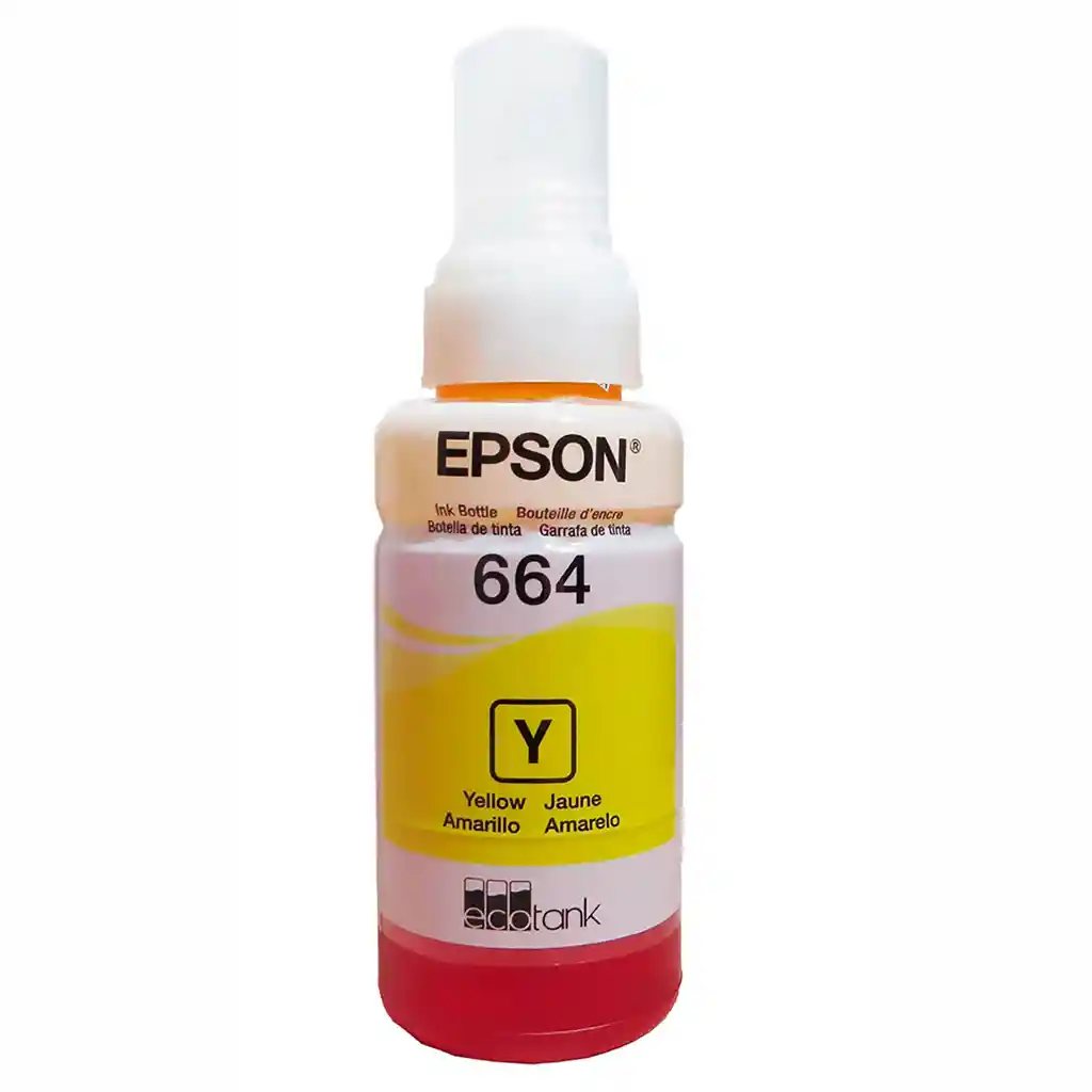 Tinta Epson T664 Yellow Para Impresoras Ecotank L110 L200 L300 L380 L395 L455 L495