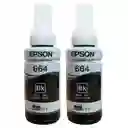 Tinta Epson T664 Para Impresoras Ecotank L110 L200 L300 L380 L395 L455 L495 X2 Unidades