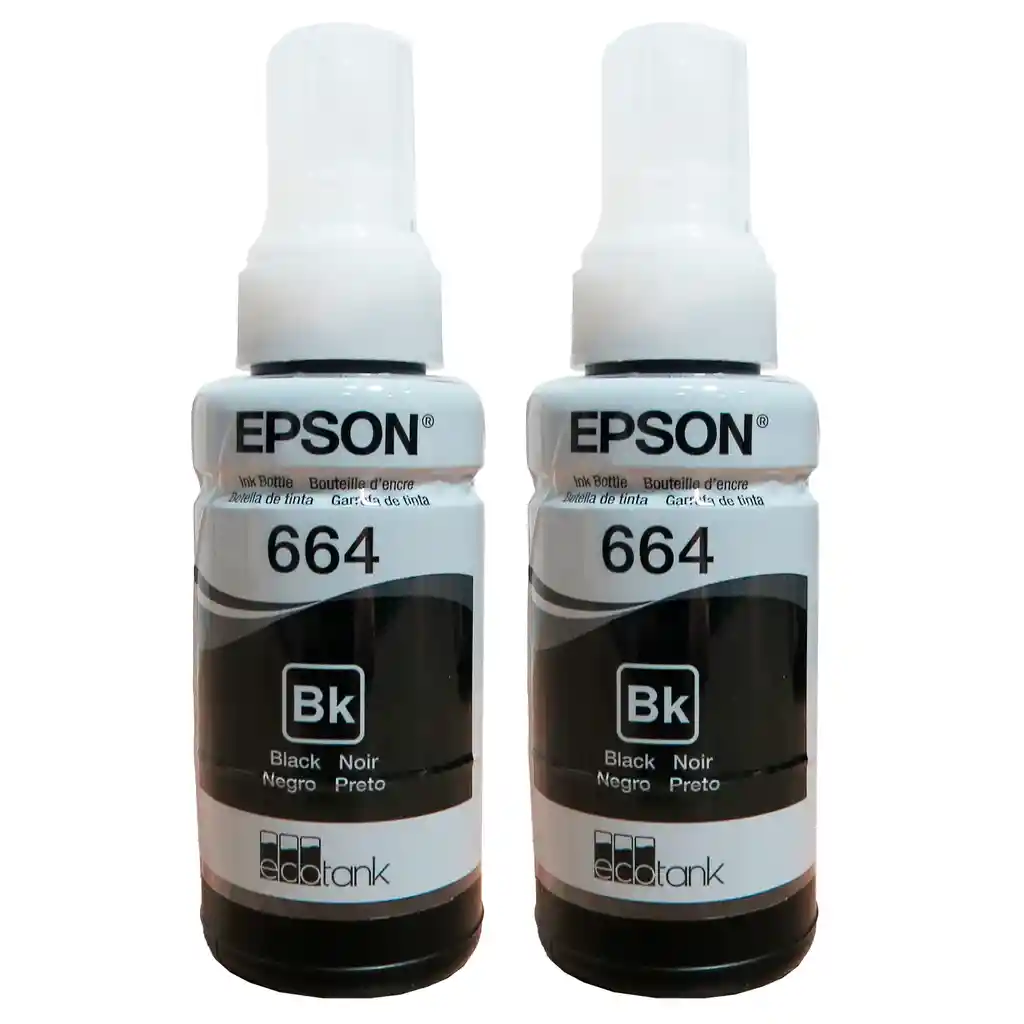 Tinta Epson T664 Para Impresoras Ecotank L110 L200 L300 L380 L395 L455 L495 X2 Unidades