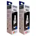 Tinta Epson T664 Para Impresoras Ecotank L110 L200 L300 L380 L395 L455 L495 X2 Unidades