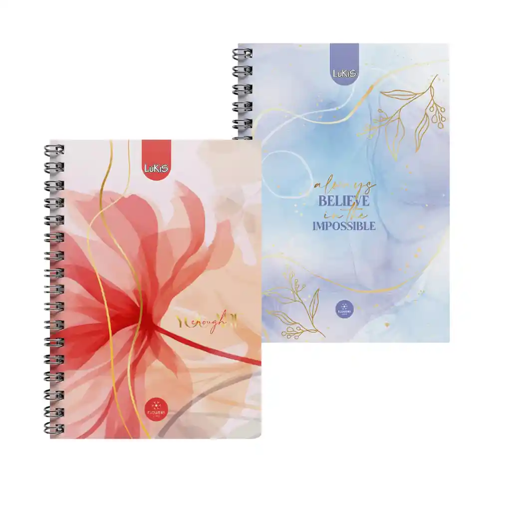 Cuaderno Lukis Argollado Grande Una Materia Flores