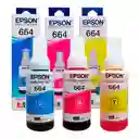 Tinta Epson T664 Para Impresoras Ecotank L110 L200 L300 L380 L395 L455 L495 X3 Unidades