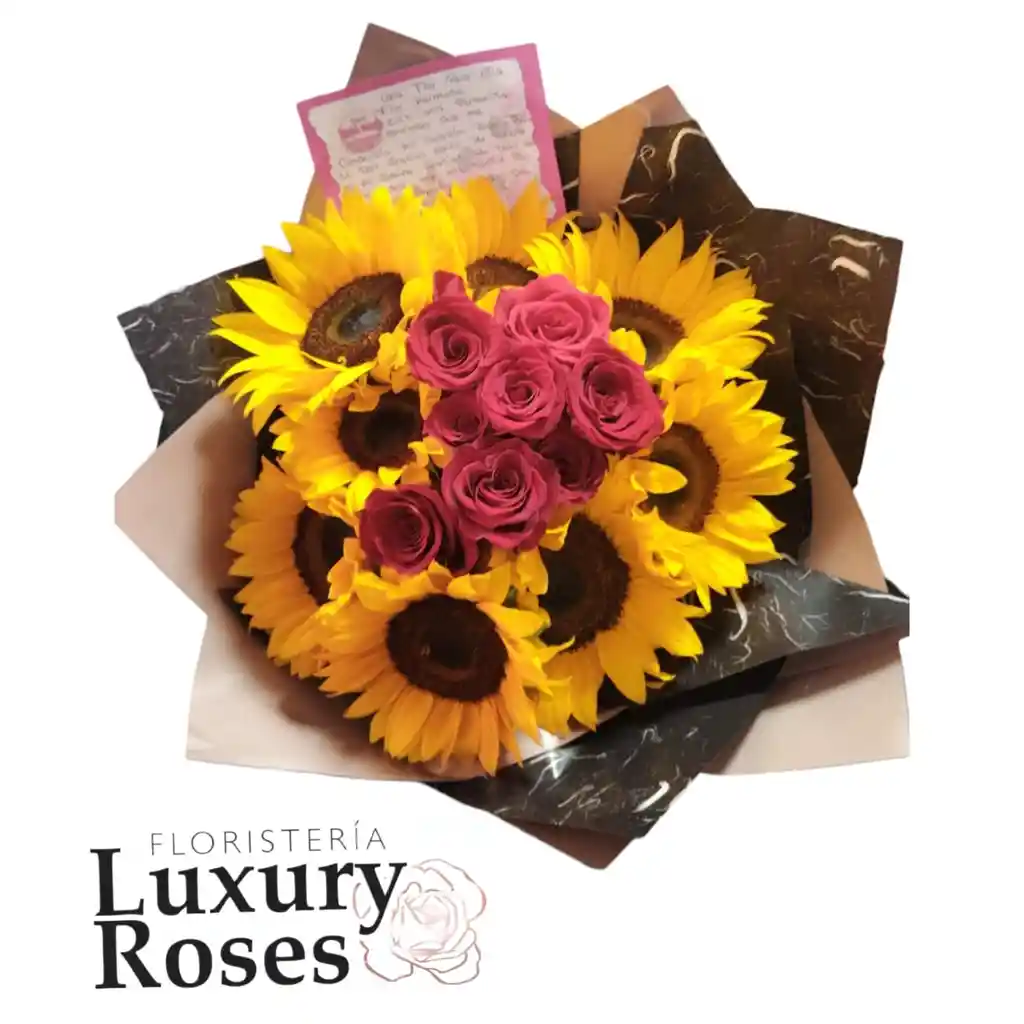 Buchon De Girasoles Y Rosas