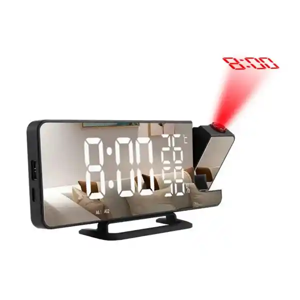Reloj Despertador Digital Con Proyector De 180° Pantalla Led