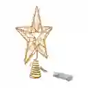 Punta De Arbol Santini Con Luz 27cm Dorado Hierro