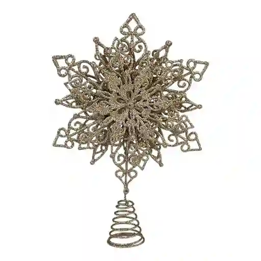 Punta De Arbol Santini 34cm Dorado Plastico