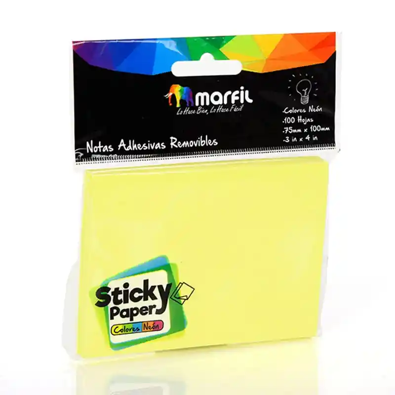🟨 Notas Adhesivas Marfil Sticky Paper – 100 Hojas 75x75 Mm ✏️
