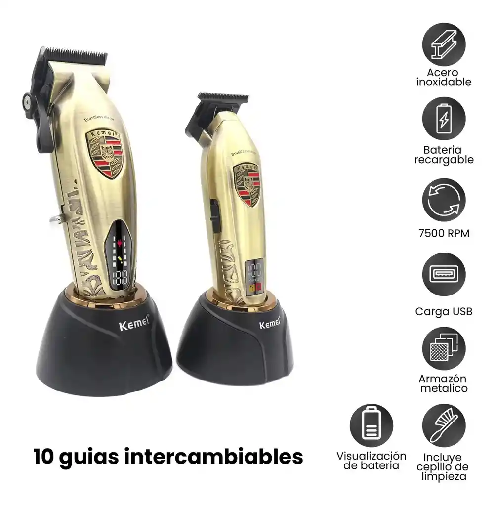 Combo Kemei Km-2365 – Potencia, Elegancia Y Rendimiento Profesional