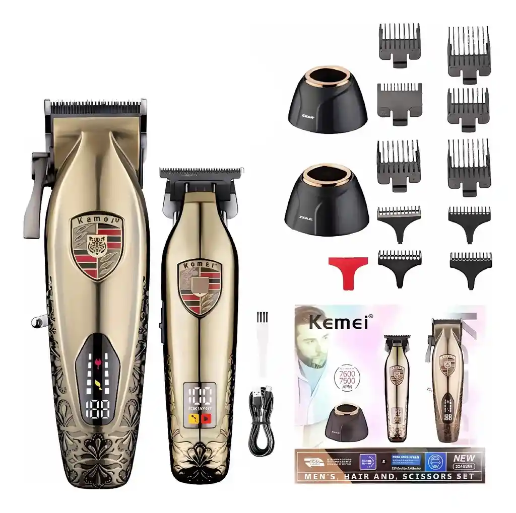 Combo Kemei Km-2365 – Potencia, Elegancia Y Rendimiento Profesional