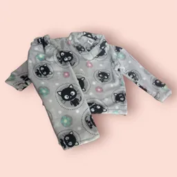 Pijama Termica Gato Gris Talla 10