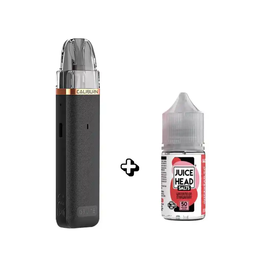 Combo Vape Recargable (caliburn G3 Lite) + Esencia Sales (sandía Fresa 50mg 30ml)