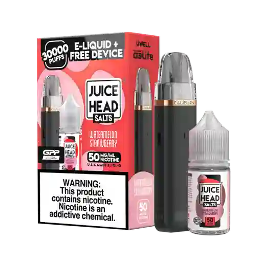 Combo Vape Recargable (caliburn G3 Lite) + Esencia Sales (sandía Fresa 50mg 30ml)