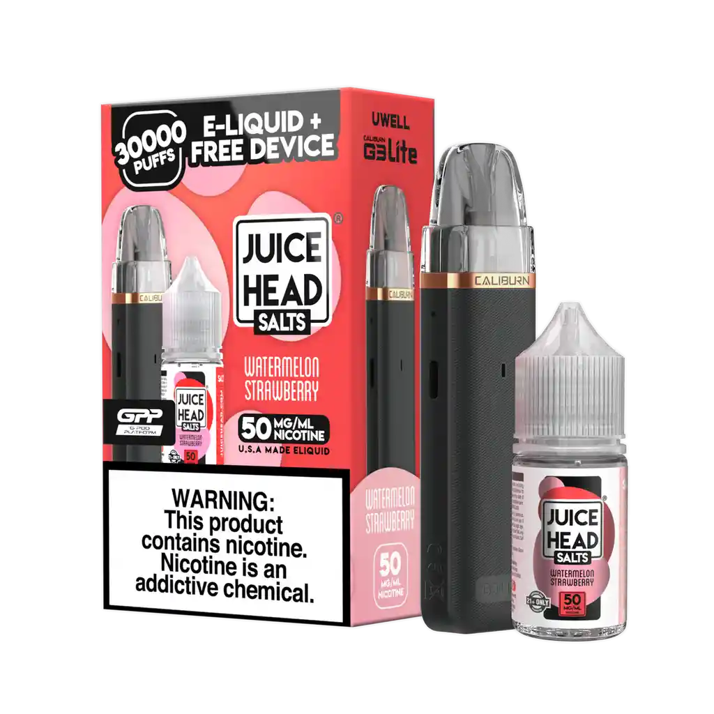 Combo Vape Recargable (caliburn G3 Lite) + Esencia Sales (sandía Fresa 50mg 30ml)