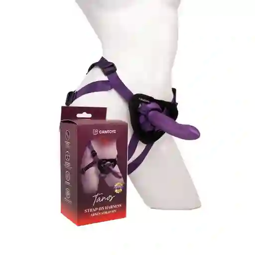 Arnes Con Consolador 15cms Strap-on Tanos Camtoyz Morado