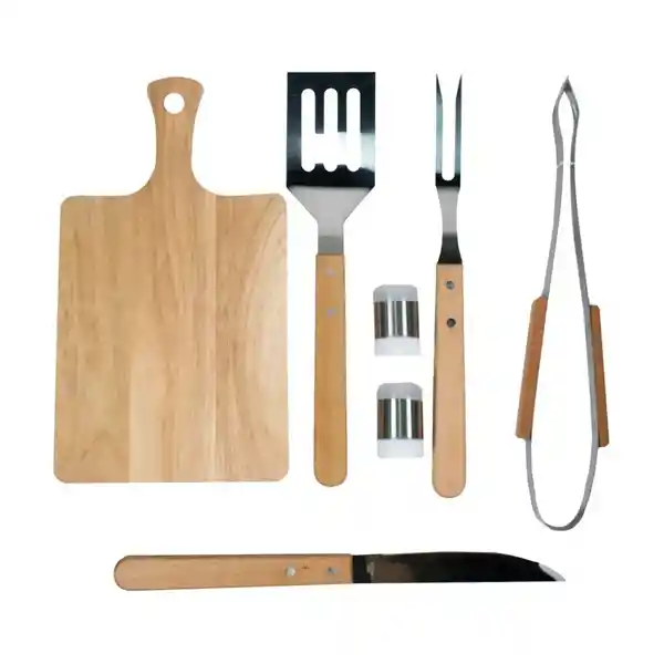 Kit Para Asados Parrillada Bbq 7 Piezas Con Estuche