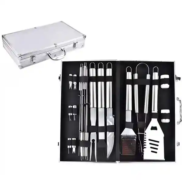 Kit Asados Parrillero Bbq 18 Piezas Con Maletin