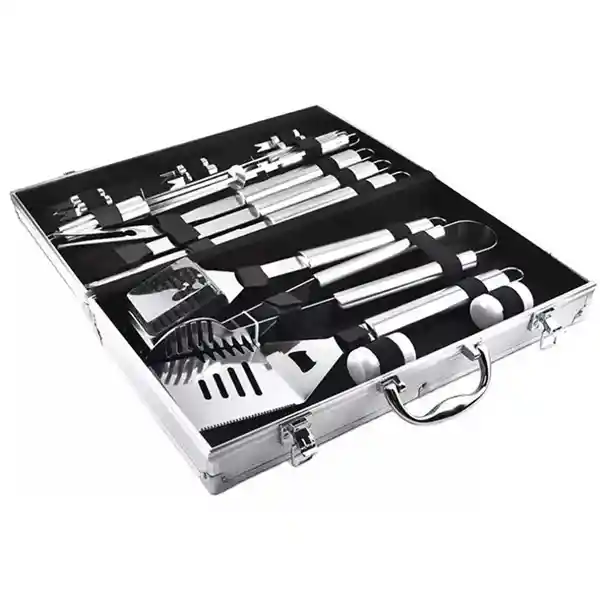 Kit Asados Parrillero Bbq 18 Piezas Con Maletin