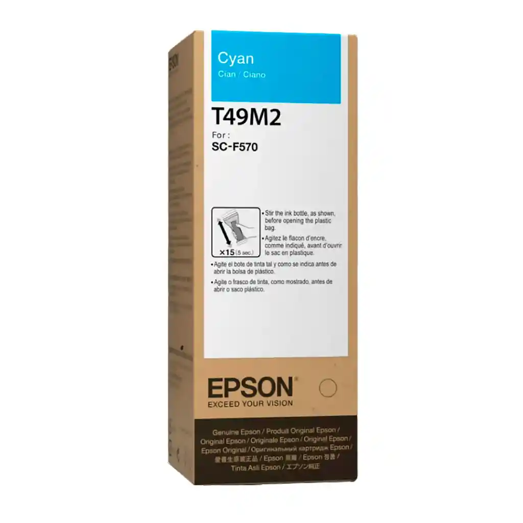 Tinta Epson T49m2 Cian Gran Formato Para Impresoras Workforce Wf-c5210 Wf-c5290 Wf-c5710 Wf-c5790