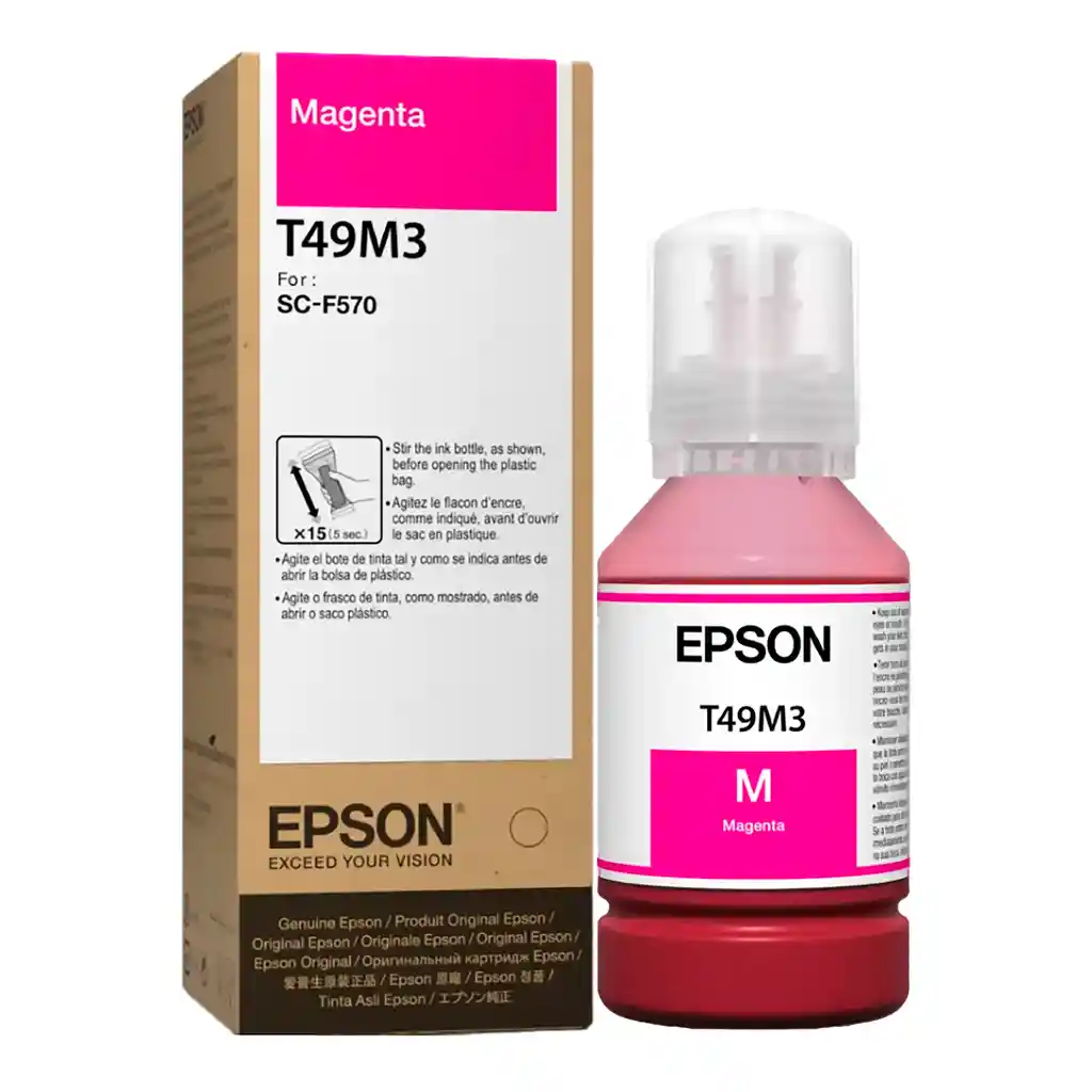 Tinta Epson T49m3 Magenta Gran Formato Para Impresoras Workforce Wf-c5210 Wf-c5290 Wf-c5710 Wf-c5790