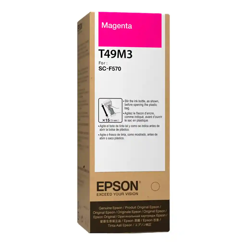 Tinta Epson T49m3 Magenta Gran Formato Para Impresoras Workforce Wf-c5210 Wf-c5290 Wf-c5710 Wf-c5790