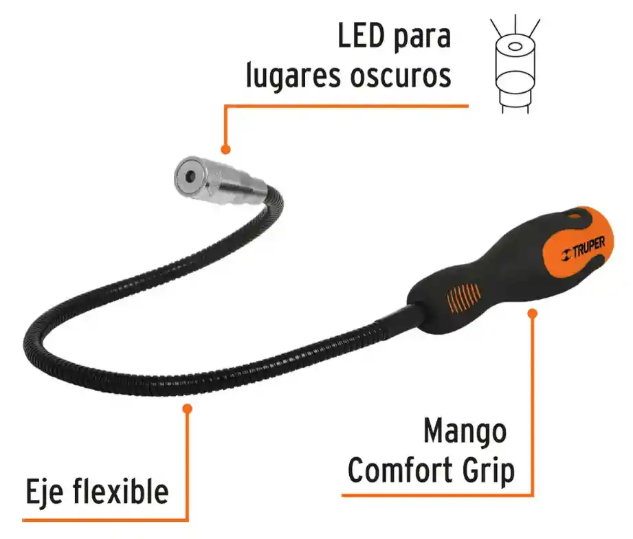 Imán Flexible De Acero Mecánica Carro Con Led 3 Kg Truper
