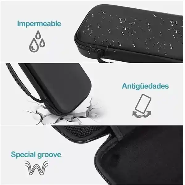 Estuche Funda 32 Accesorios Para Switch Oled Viajero Negro