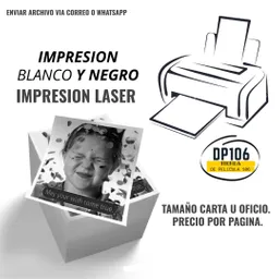 Impresiones A Blanco Y Negro Laser X 1 Und