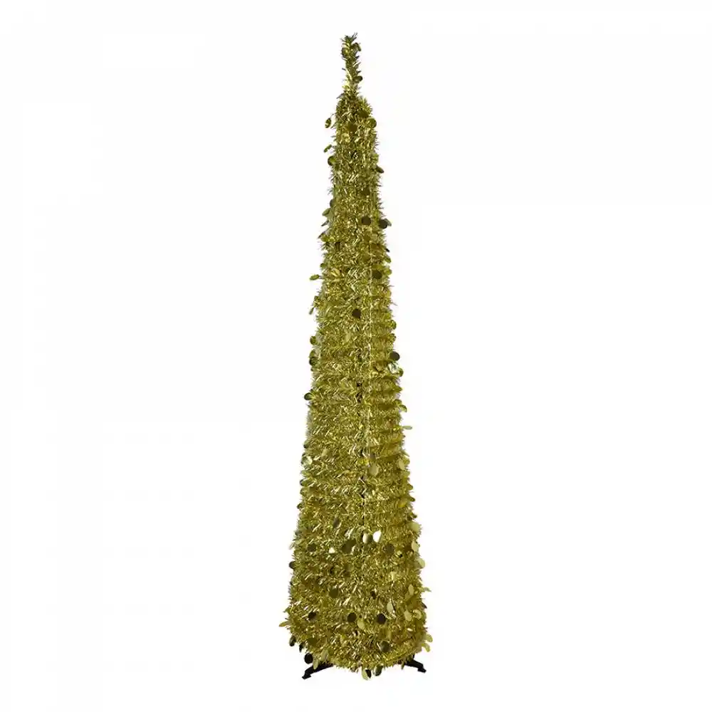 Árbol De Navidad Delgado Plegable 1.80mt Expressions Dorado
